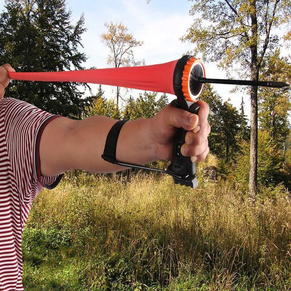 ALL IN ONE : Fun Pocket Shot Catapult + Bracer Launcher + 500 Pcs Stell Balls