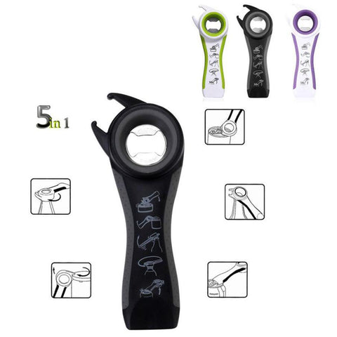 Multifunction 5 in 1 Can Bottle Opener