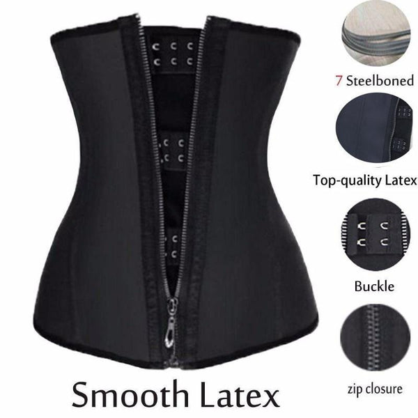 Latex Waist Trainer Body Shaper Corset with Zipper