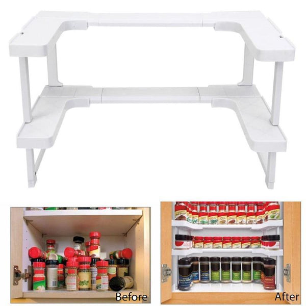 2-Layer Stackable Rack Organizer